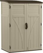 Durable sheds for garden tools with 54 cubic feet of storage and lockable doors for outdoor organization.