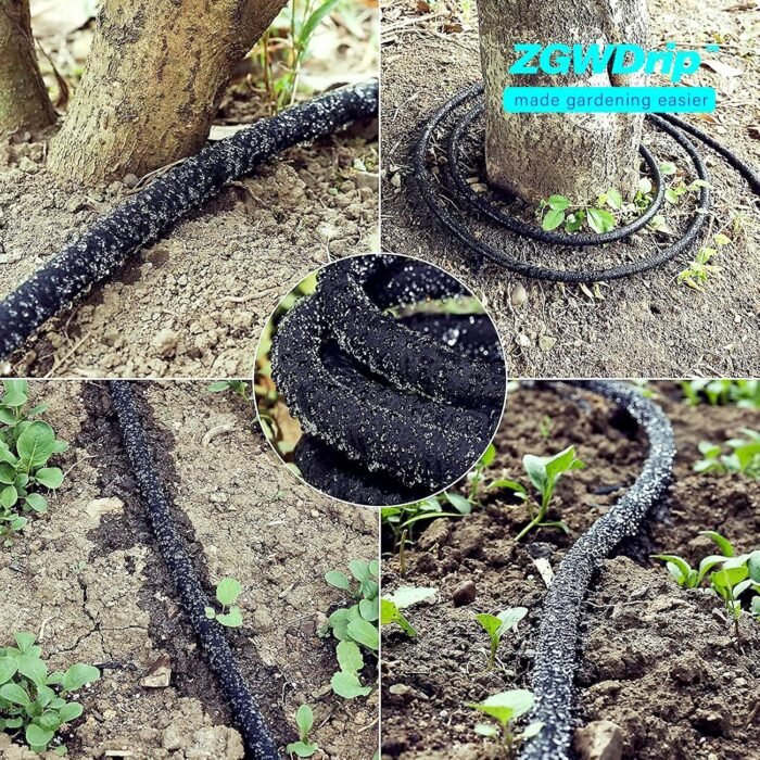 UV-protected soaker garden hose providing durable protection against sun damage.